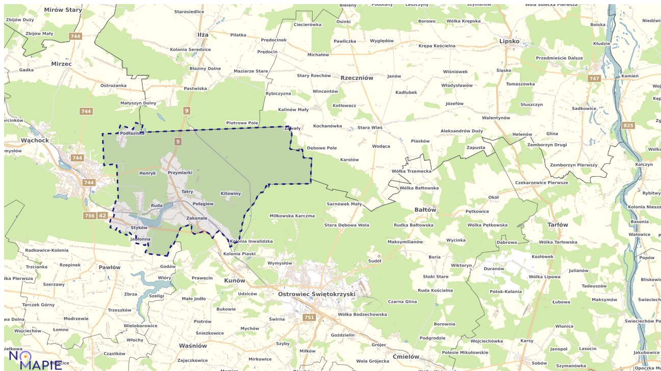 Mapa obszarów ochrony przyrody Brodów